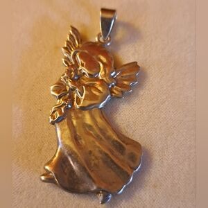Chapal-Zenray Sterling Silver Sculpted Guardian Angel Pendant